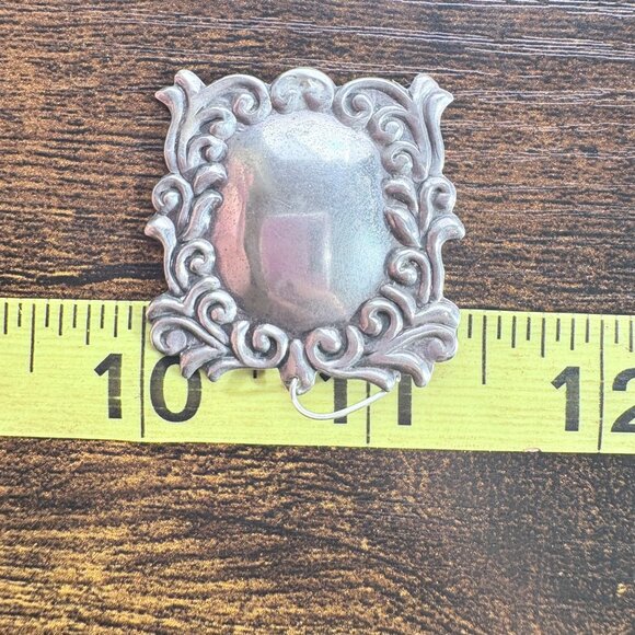 VTG Solid Sterling Silver 925 Ornate Scroll Design Pendant Size 1.25" Length - Picture 9 of 9